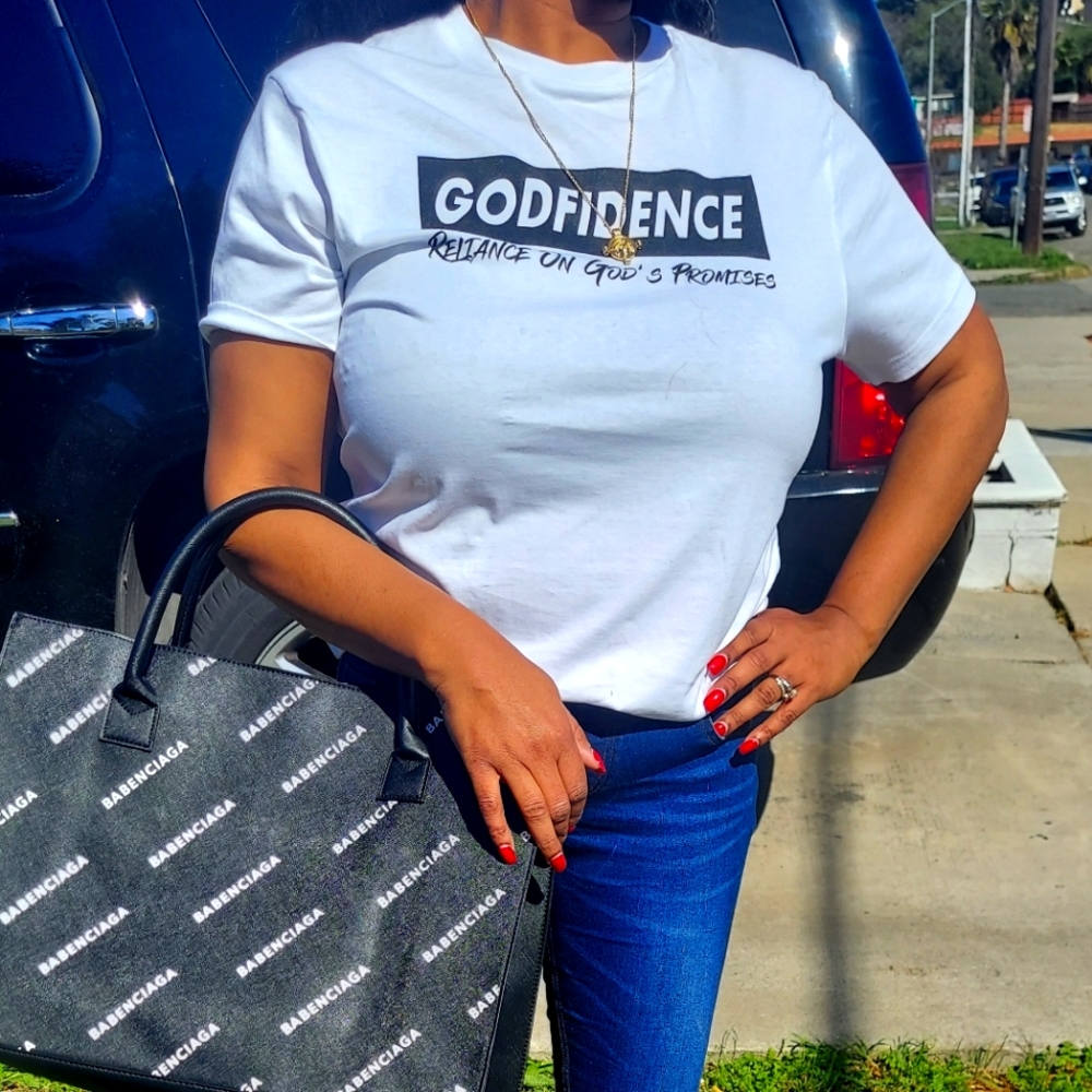 Godfidence inspirational crewneck white t shirt